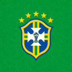 巴西国家男子足球队队徽 - 绿色背景与黄色星星