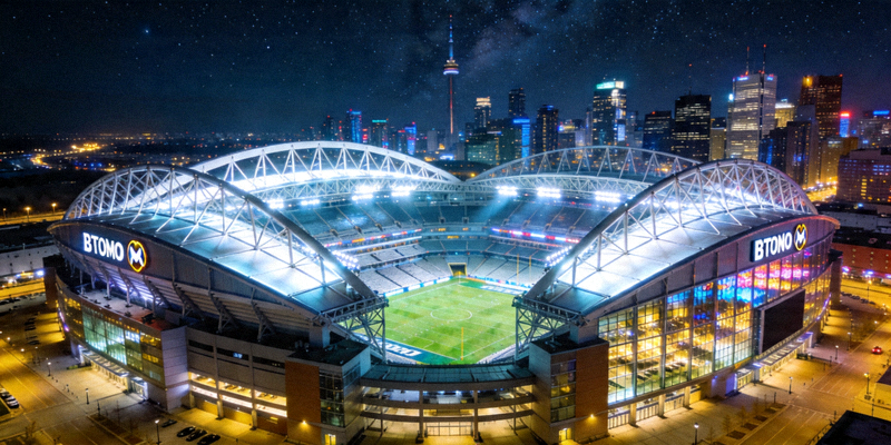 多伦多BMO体育场夜景 - 现代化足球专用体育场