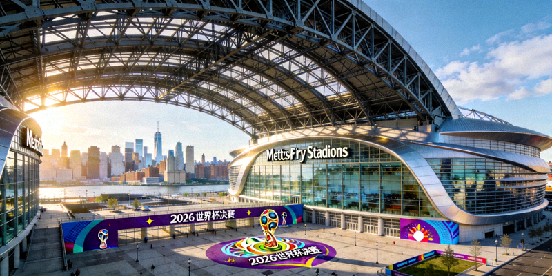 纽约大都会人寿体育场外观 - 现代巨型体育场，将举办2026世界杯决赛